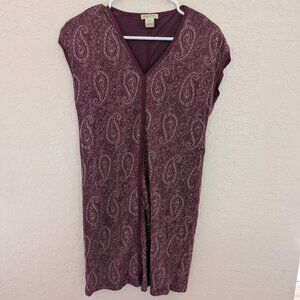 Lucky Brand Purple Paisley Dress Size XS Western Comfort